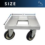 F&L Heavy Duty Aluminum Milk-Crate Dolly with Casters, Commercial Rolling crate