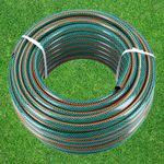 GARDEN HOSE PIPE REEL REINFORCED OUTDOOR HOSEPIPE GREEN 15M 20M 25M 30M 50M