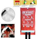 Large Fire Safety Blanket 1x1m - Quick Release for Kitchen & Caravan Use UK