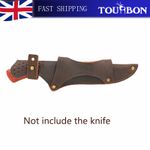 TOURBON Leather 10in Knife Sheath Fixed Blade Protector Belt Pouch (SHEATH ONLY)