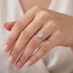 18K Gold Solitaire Engagement Ring Petite 1.72 CT Round Lab-Grown Diamond F VS1