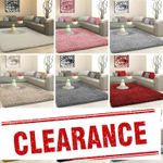 THICK FLUFFY SHAGGY RUGS 5CM SOFT PILE RUG CARPET LIVING ROOM BEDROOM KITCHEN UK