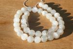 White Moonstone Smooth 10mm Round Gemstone Beads, Strand Approx 15"