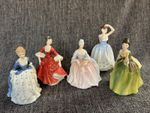 Royal Doulton Vintage Lady Figurines Collection x 5