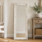 Full Length Wall Mirror Antique White Ornate Dressing Bedroom Hallway 142x47cm