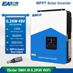 Easun 6200W Solar Inverter Hybrid Off-Grid 48V Battery 120A MPPT PV 60-450VDC UK
