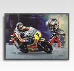 Barry Sheene MotoGP A3 print from painting by Greg Tillett poster Wall art