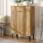 Shoe Cabinet, 2 Door Hallway Shoe Cupboard Wood Sideboard Storage Organiser Unit