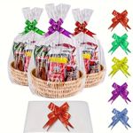 20/50 Piece Large Clear Cellophane Bag with Bow for Basket and Gift Wrap Christm