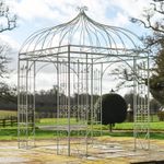 Deluxe "Arabella" Cream Wrought Iron Garden Gazebo Pavilion