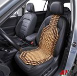 Brown Wooden Bead Car Van Taxi Front Seat Cover Cushion Classic Beaded Design