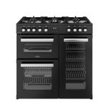 Belling Cookcentre 90cm Dual Fuel Range Cooker 5 Hobs Black 90DF