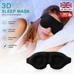 Soft Padded Sleep 3D Mask Eye Blackout Luxurious Blindfold Travel Eye Cover UK✅