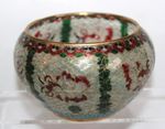 CHINESE 20th C PLIQUE-A JOUR GLASS BOWL FINELY MADE & HAND PAINTED FISH