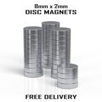 VERY STRONG Small Mini Neodymium Disc Magnets 8mm x 2mm N52 Rare Earth Magnets