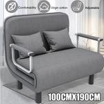 2 Seater Fabric Sofa Bed Sleeper Couch Sofabed Settee Recliner Beds Grey