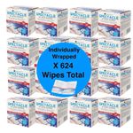 624 x Spectacle Lens Cleaning Glasses Wipes Quick Gentle Smear Free Deep Cleaner