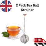 2 Pack Tea Ball Strainer – Stainless Steel Mesh Infuser for Loose Leaf Tea & Her