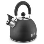2L Whistling Kettle Stove Top Camping Stainless Steel Fast Boil Folding Handle