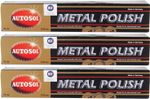 3x Autosol Metal Polish Chrome Shine Metal Polish Chrome Polish 75 ml