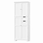 164.5 cm Tall Bathroom Cabinet, Freestanding Storage Cupboard, Adjustable Shelve