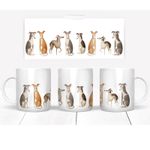 Pet Dog Mug, Cartoon Whippet- Ideal Gift