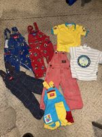 Vintage Lot Of 7 Oshkosh B Gosh Kids Overalls Corduroy T Shirts Sz 12M 18M 2T