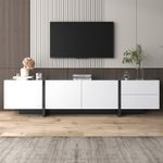 TV Unit Stand Cabinet Sideboard with 2 Storage Drawers Modern High Gloss Front 