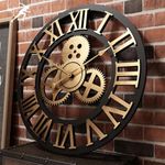 LARGE OUTDOOR GARDEN WALL CLOCK BIG ROMAN NUMERALS GIANT OPEN FACE METAL 50CM UK