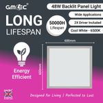 48W 600x600 Recessed LED Backlit Ceiling Panel Light Cool White 6500K🔥
