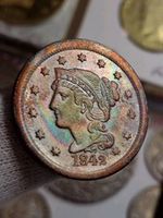 Old Novelty-Restrike Bronze Large Liberty One Cent 1842 Amazing Tinted.