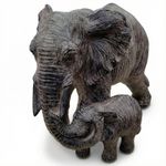 30cm Elephant with Baby Sculpture Figurine Home Decoration Resin Ornament Gift