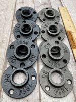 FLOOR FLANGE 3/4" GREY & ELECTRO BLACK  FINISH 10-1000 PACKS-CAST IRON STEAMPUNK