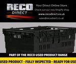 20 x USED, BLACK ,DEEP 600 X 400 X 250mm BALE ARM TRAY/ STACKING BOX / CRATE