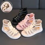 Girls Roman Sandals Rivet Strappy Flats Kids Summer Holiday Beach Princess Shoes