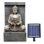 Solar Water Fountain LED Stone Buddha Solar Water Feature Home Garden Decoration