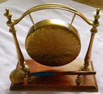 Brass Dinner Gong Vintage With Wooden Base