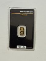 Argor-Heraeus Kinebar 1g 999.9 Fine Gold Bar in Assay Card Sealed Hologram
