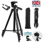 Lightweight Aluminium Tripod Telescopic Camera DSLR Stand With Phone Holder UK