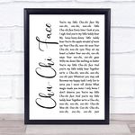 Chu-Chi Face White Script Song Lyric Print
