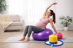 YOGA GYM BALL 65CM 75CM ANTI BURST PREGNANCY EXERCISE SWIS FITNESS ABS WITH PUMP