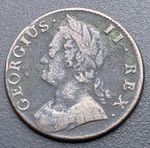 1743 George II Half Penny Copper Georgian  Coin Lot G23