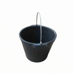 Black Rubber Pail Metal Handle Rubber Pail Wide Mouth