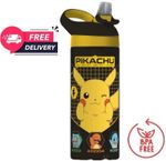 Pokemon Pikachu inspired water Sipper Bottle 450ml Flip Top Straw Kids School