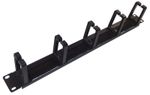 1U 5 RING Brush Strip Cable Management Bar / Tidy Panel for 19" Rack Cabinets