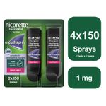 4 x Nicorette QuickMist Cool Berry 1mg Spray Mouth Spray - 8 Weeks* Bundle