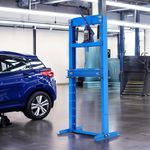 Blue Shop Press Heavy Duty Hydraulic Workshop Garage Floor Stand 12 Ton H-Frame