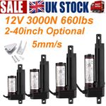 12V 3000N 660lbs Linear Actuator 6inch Stroke 2-40" 5mm/s Heavy Duty Waterproof