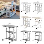 Mobile Over Bed Chair Table Hospital Overbed Laptop Tray Stand Height Adjustable