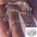 Sterling Silver Belcher Necklace Extender Safety Chain 1" to 6" inches